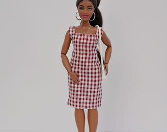 Gingham Dress  for 1/6 Scale Fashion Dolls