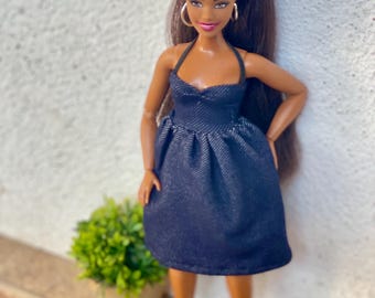Jeans Bustier Kleid für Curvy 11.5-inch Fashion Dolls