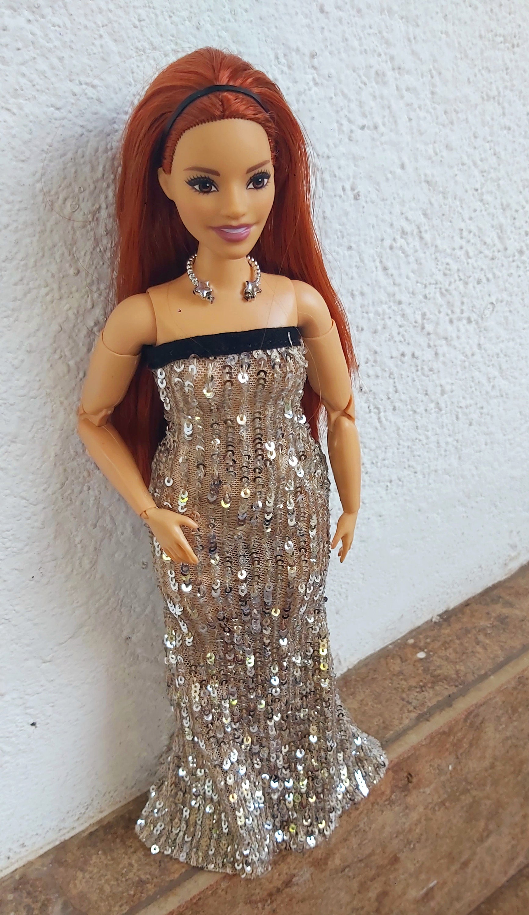 Evening dress for Fashion doll /Curvy Dolls / Curvy Doll clothes / Clothes for Fashion Dolls / Dolls Clothes / Handmade Doll Clothes