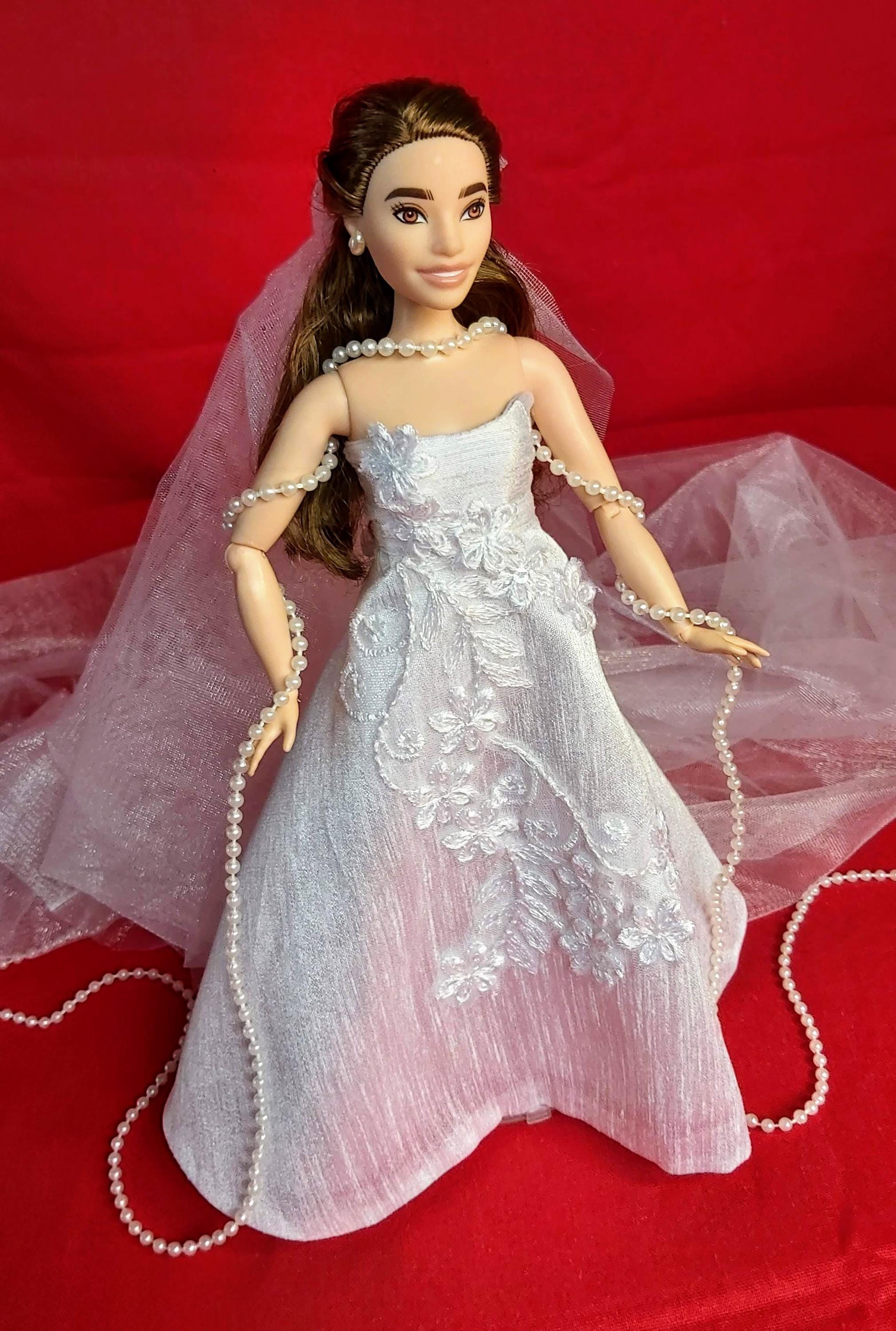 Silk Wedding Dress for 1 6 Scale Fashion Dolls