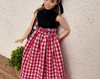 Gingham skirt with a sleeveless bodysuit