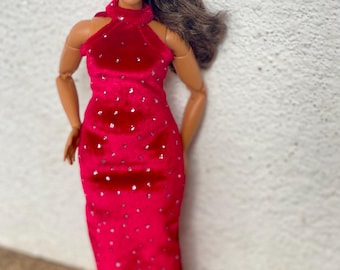 Velvet Evening Dress for 1:6 Scale Fashion Dolls