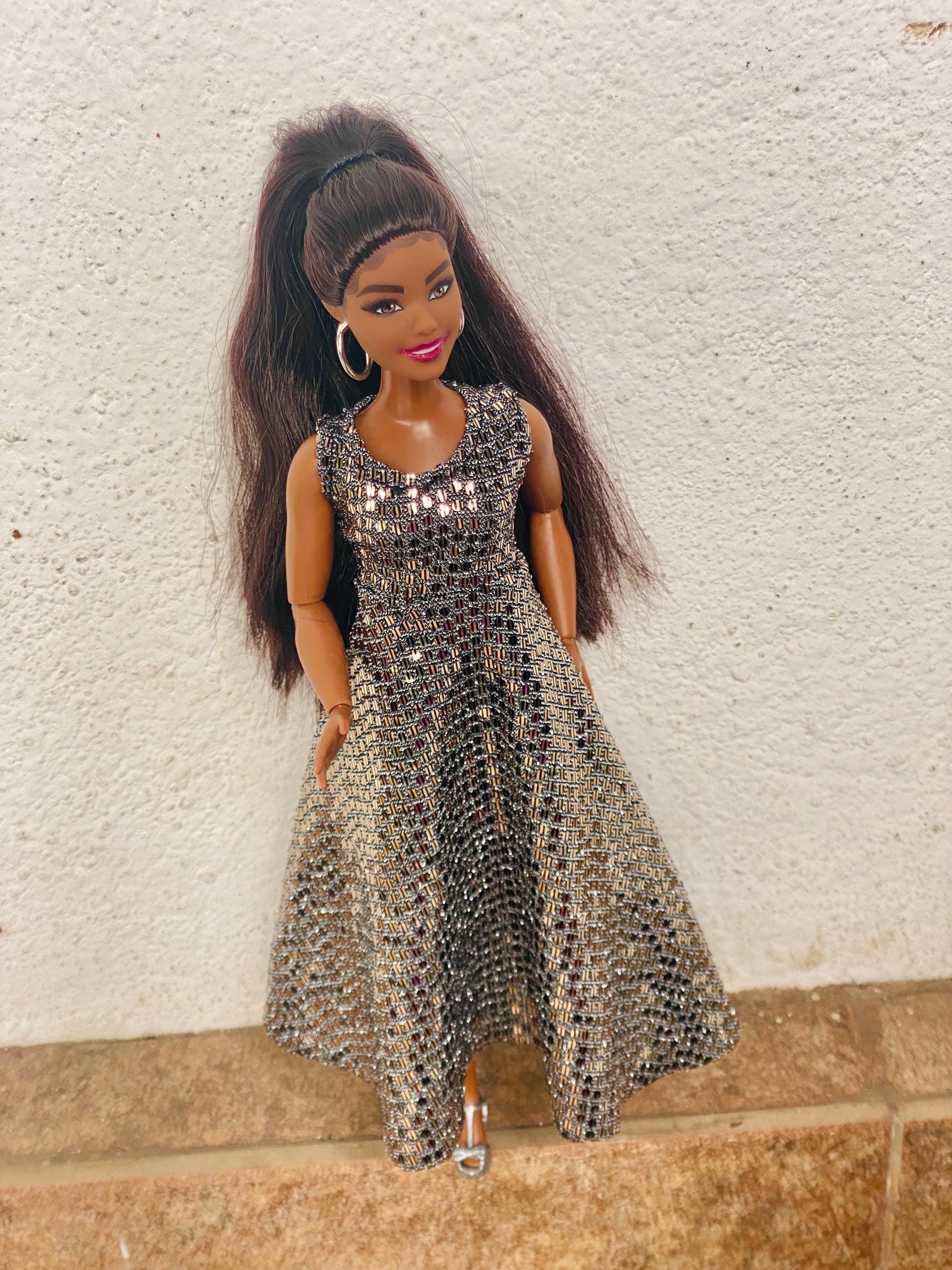 Evening Wear for Doll, Curvy Doll Fashion, Curvy Fashion Doll, Clothes for Fashion Dolls, Doll Clothes, Doll Dresses, Wedding Dress for Doll