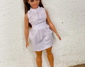 Polka Dot Mini Dress for Curvy Fashion Doll