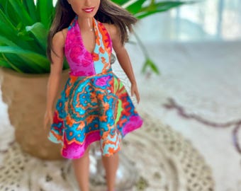 Halter Mini Dress for 1/6 scale Fashion Dolls