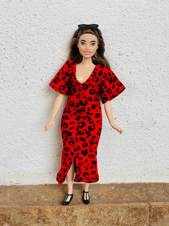 Red Animal Print Dress for 1/6 Scale Fashion Dolls - Etsy Red Animal Print Dress for 1/6 Scale Fashion Dolls - Etsy