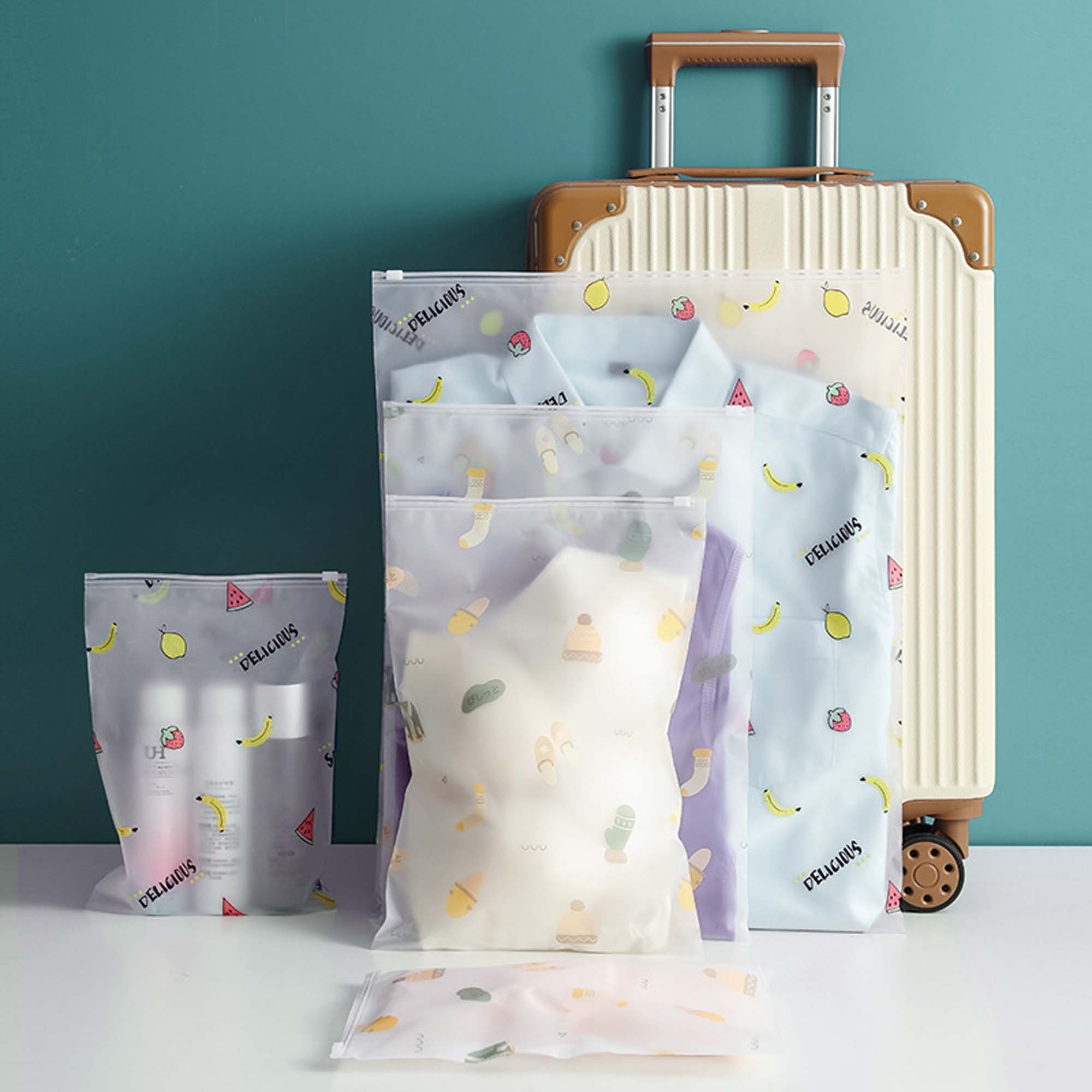 100PCSFrosted Printed Airtight BagsPEVA Zipper Ziplock Etsy