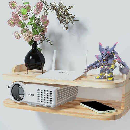 Projector Shelf Solid Wood Router Shelf Wall Mounted TV Box Etsy
