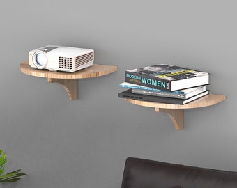Projector Shelf, Solid Wood Router Shelf, Wall Mounted TV Box Shelf, Wireless WiFi Storage Shelf