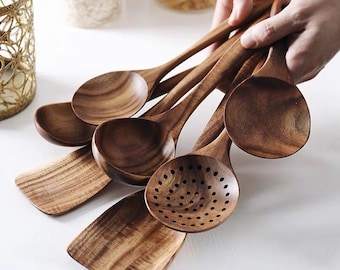 Kitchen Wooden Utensils Set for Cooking, Wooden Cooking Spoons and Spatulas,wooden cookers