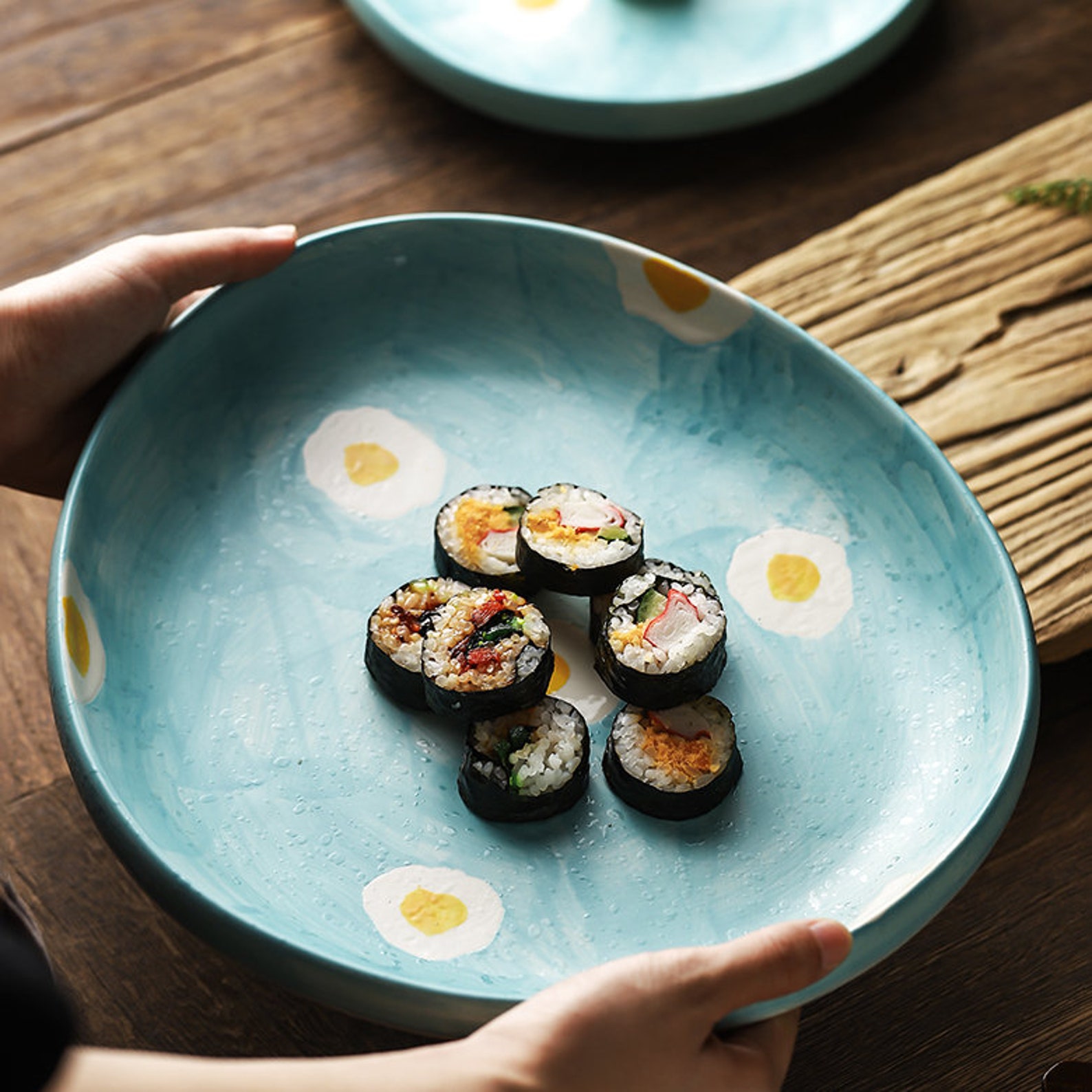 Japanese Ceramic Dessert Plate Sushi Plate Irregular Etsy