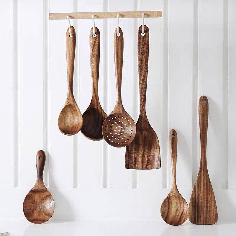 Discover Spoons and Spatulas Kitchen Wooden Utensils Set for Cooking