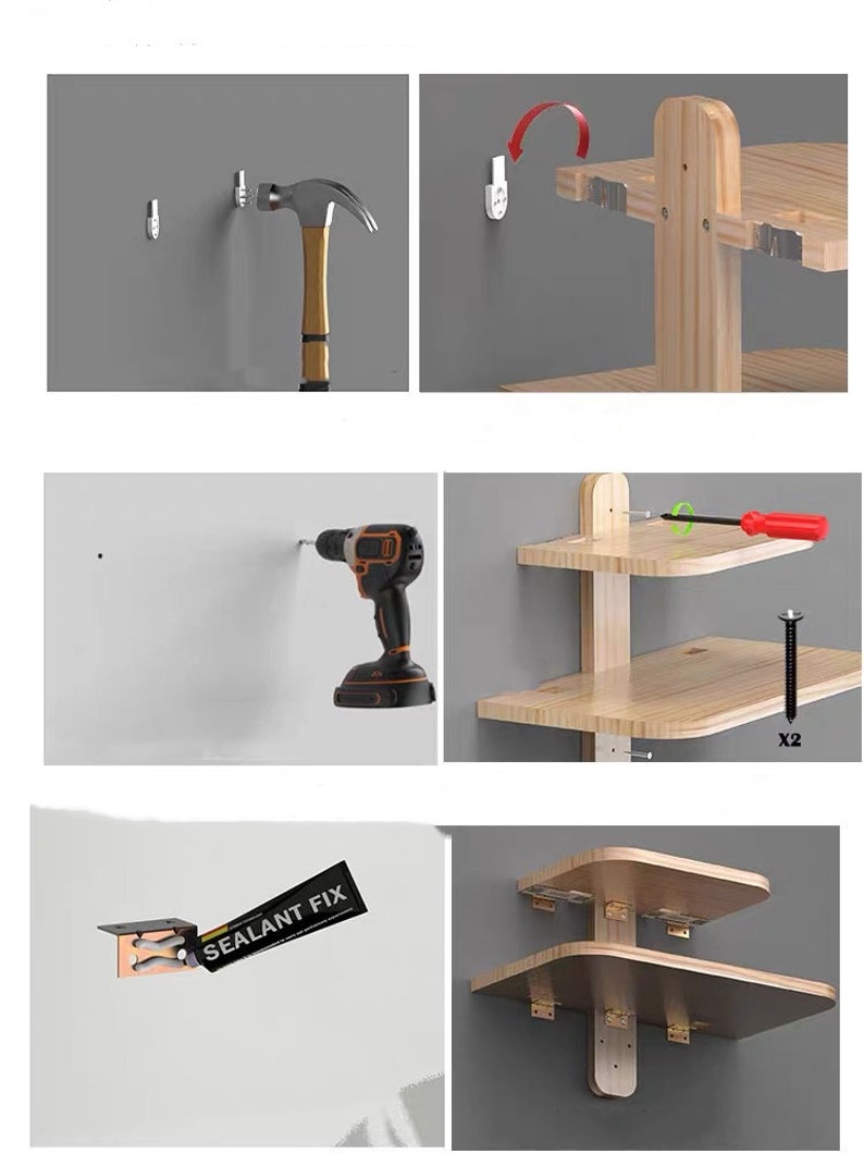 Projector Shelf Solid Wood Router Shelf Wall Mounted TV Box Etsy