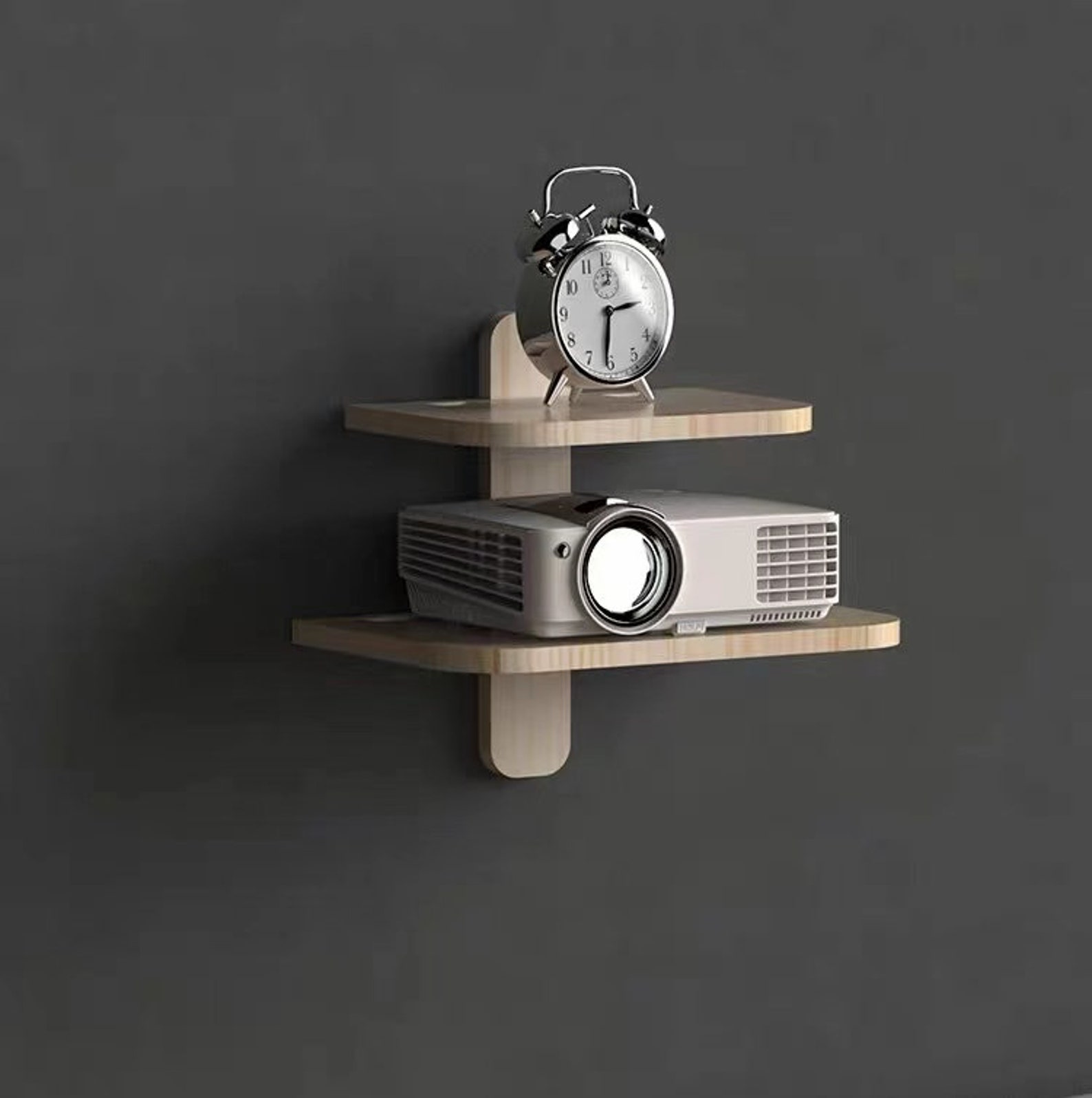 Projector Shelf Solid Wood Router Shelf Wall Mounted TV Box Etsy