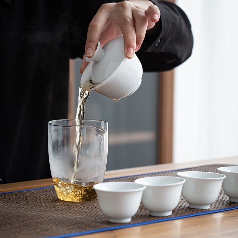 White Porcelain Kung Fu Tea Settravel Kung Fu Tea Etsy