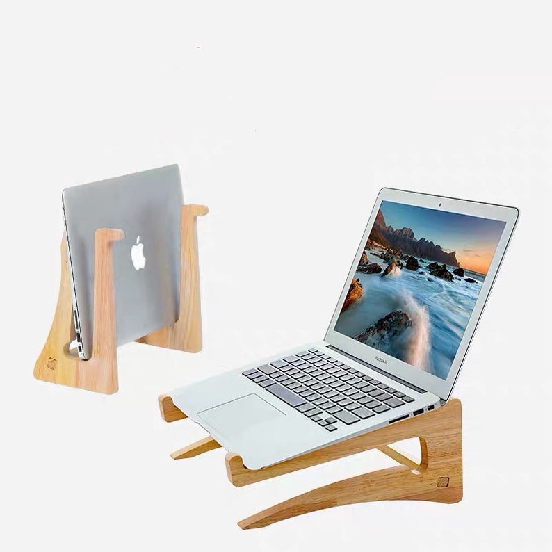 Laptop Wood Standvertical Laptop Stand Macbook Stand Size Etsy