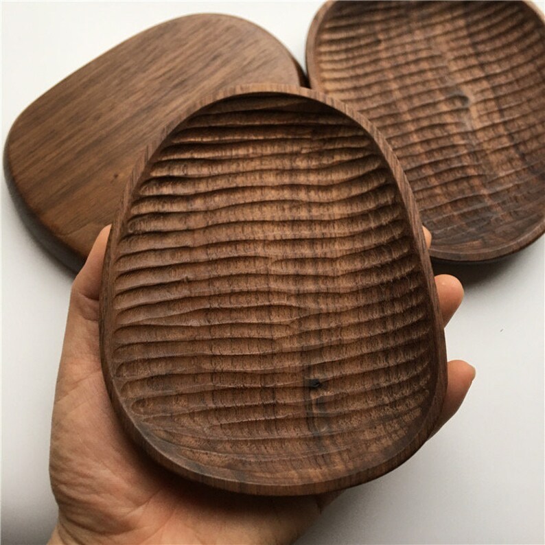 Hand Carved Solid Wood Snack Plate Snack Walnut Small Wooden Etsy