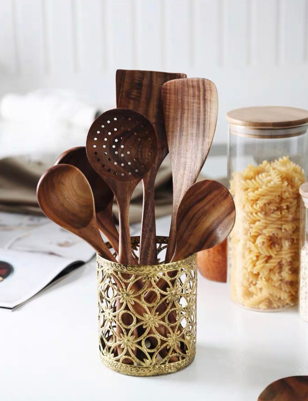 Discover Spoons and Spatulas Kitchen Wooden Utensils Set for Cooking
