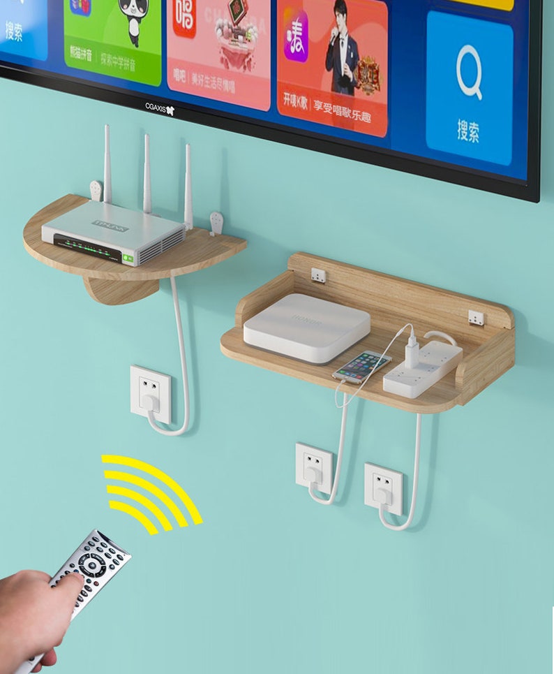 Solid Wood Wall Shelftv Shelftop Box Shelfshelfrouter Etsy