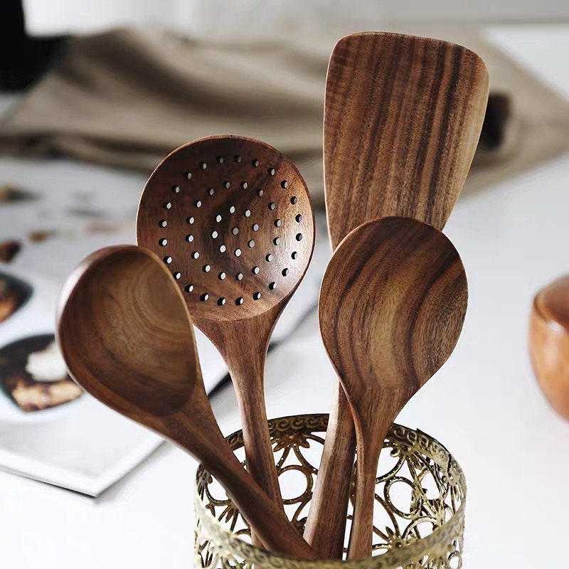 Discover Spoons and Spatulas Kitchen Wooden Utensils Set for Cooking