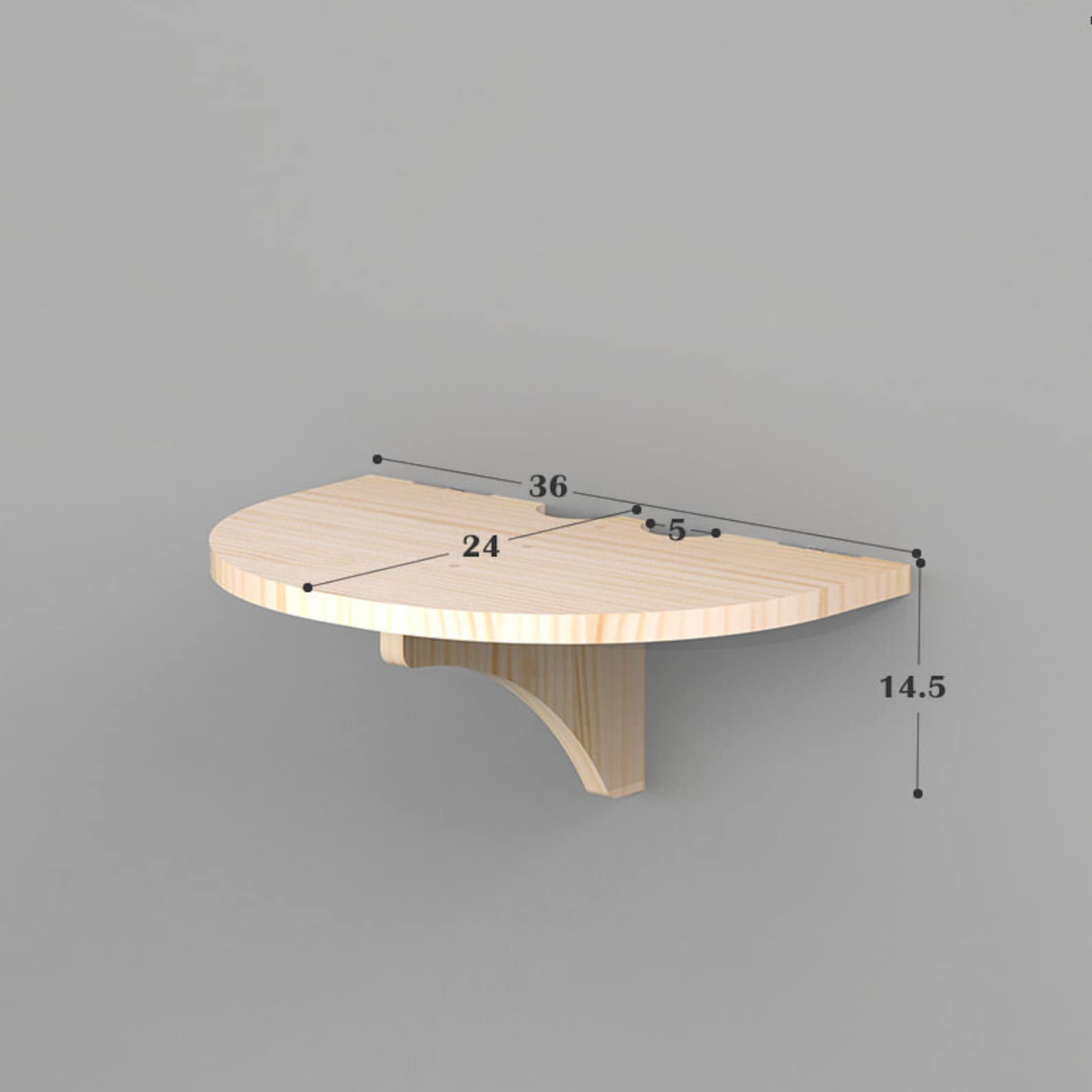 Solid Wood Projector Shelfwallmounted Nonperforated Wall Etsy