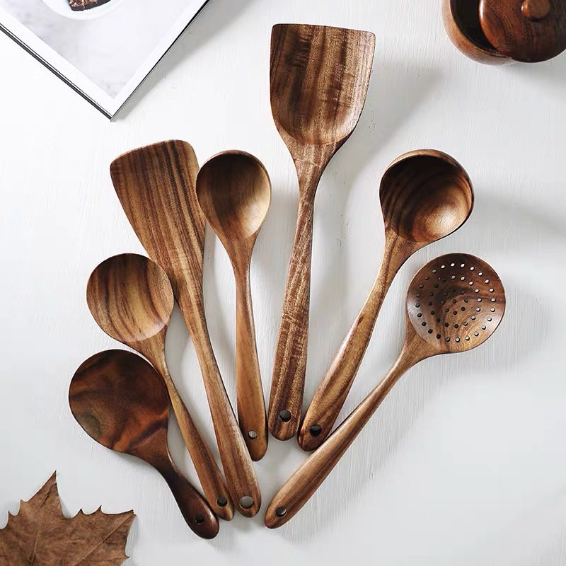 Discover Spoons and Spatulas Kitchen Wooden Utensils Set for Cooking