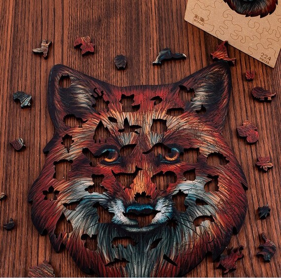 Animal Fox Puzzle Adult Puzzle Irregular Wooden Puzzle Hell | Etsy