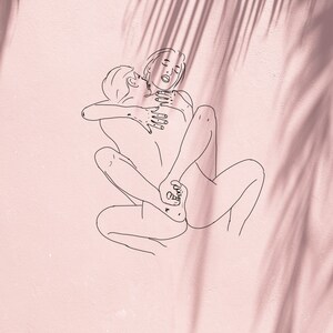 Poster - couple - illustration - La vie en rose - sex - Love - digital printing - Mehdi Gha