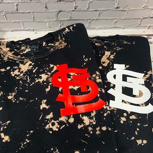 Black Bleached STL St. Louis Cardinals T-Shirt