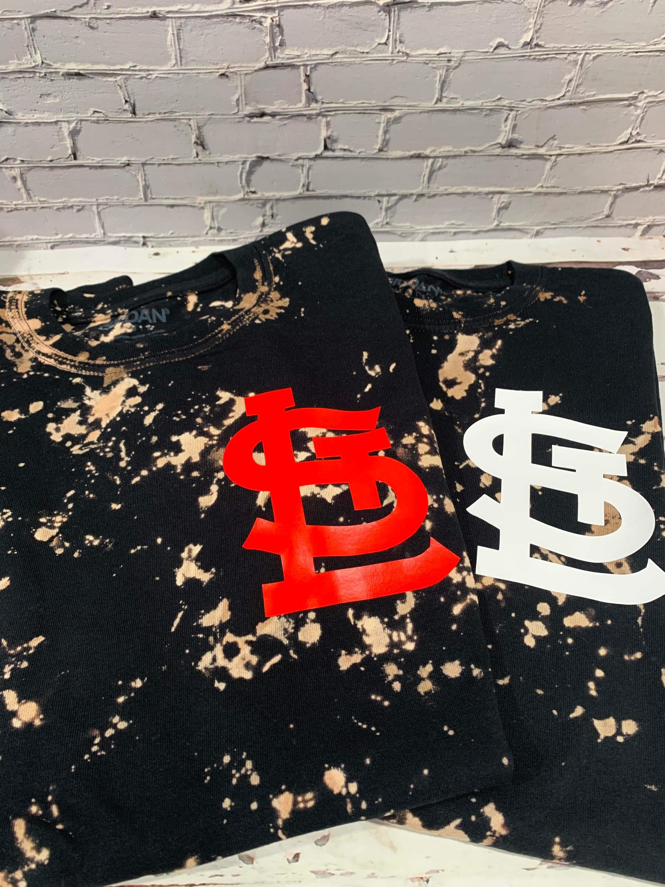 ShopDaniG Black Bleached Stl St. Louis Cardinals T-Shirt
