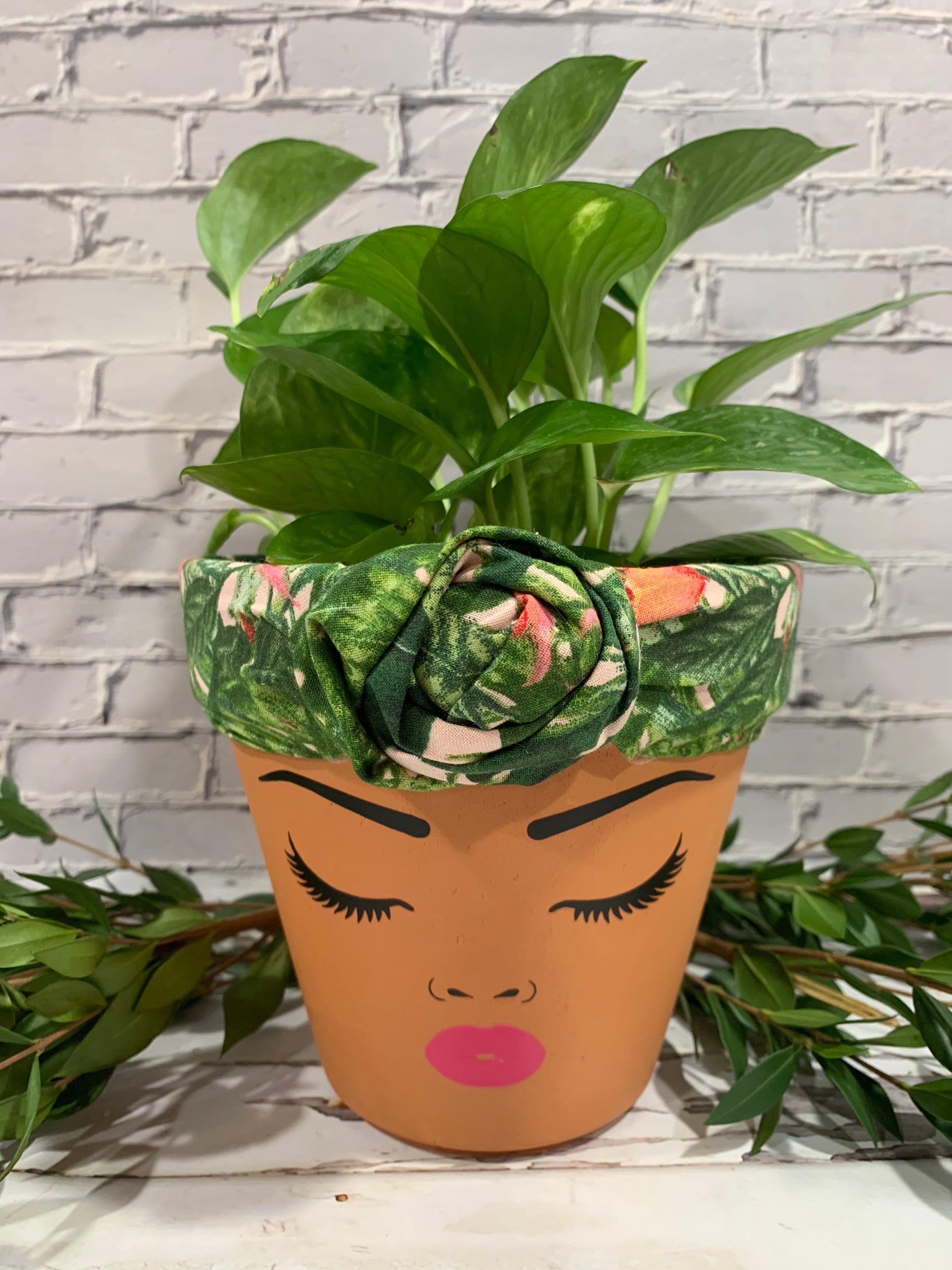Terracotta Face Planter Pots With Headwrap- Pot Head Mother's Day Gift -  Etsy