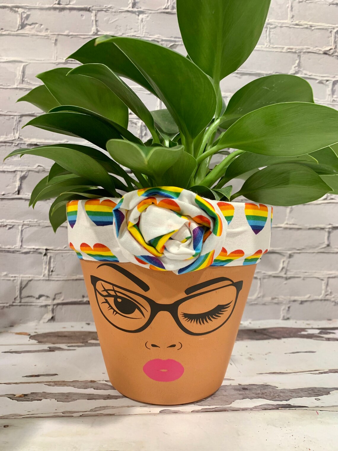 Terracotta PRIDE Face Planter Pots With Headwrap - Etsy