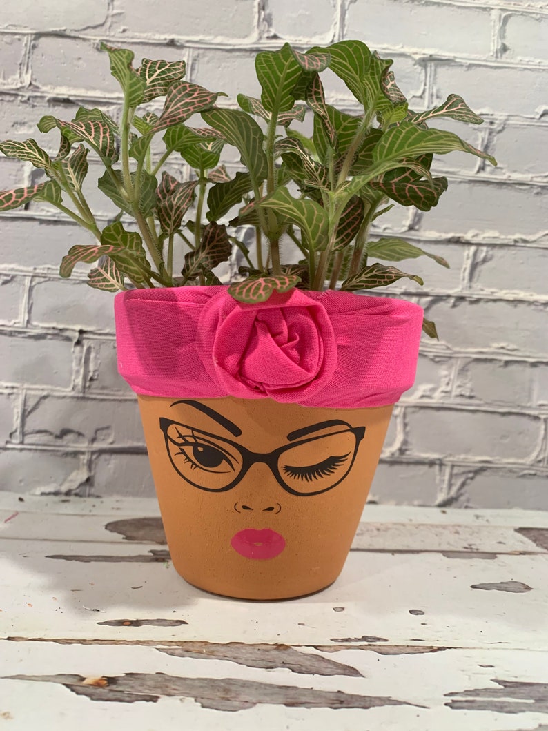 4 Inch Breast Cancer Awareness Terracotta Face Planter Pots - Etsy