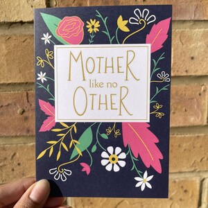 Mother Like No Other Card, Floral Mother&#39;s Day Card, Elegant Mom Greeting Card, Beautiful Mum Card, Best Mom Ever Gift, Thank You Card Mum