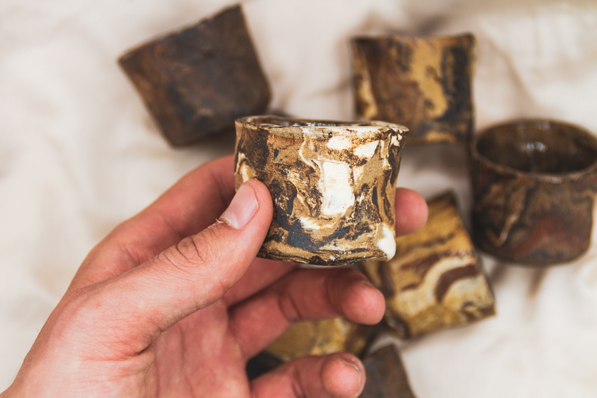 | en Verre à Grenaille Verres Céramique | Mezcal Sipper Poterie Faite La Main en Shot