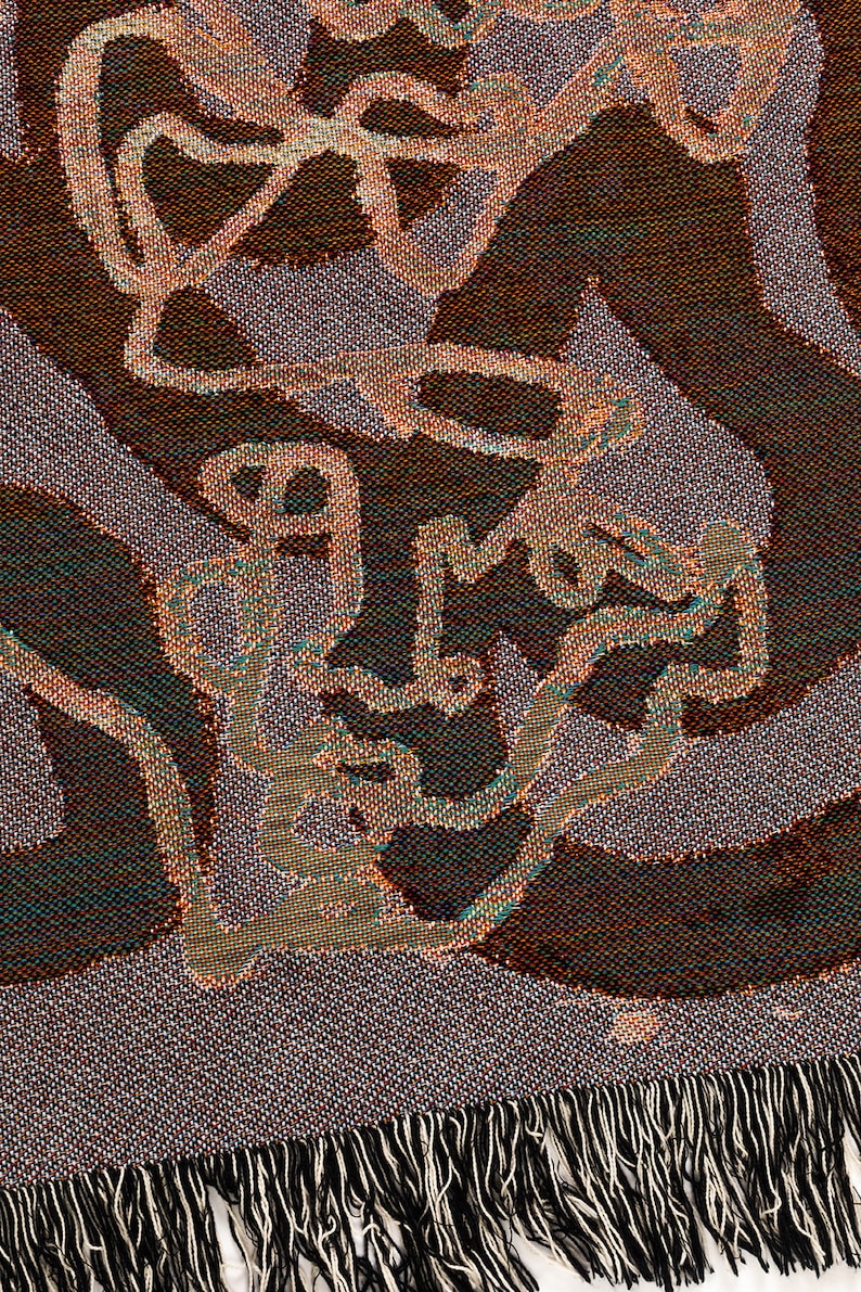 Jacquard Woven Throw Blanket Abstract Art Blanket Picasso Etsy