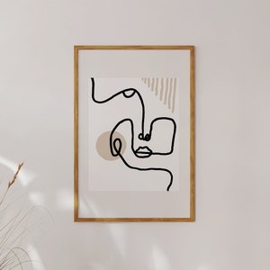Abstract Line Face Art Print | Minimalist Art for your room | Blanket Bestseller Print