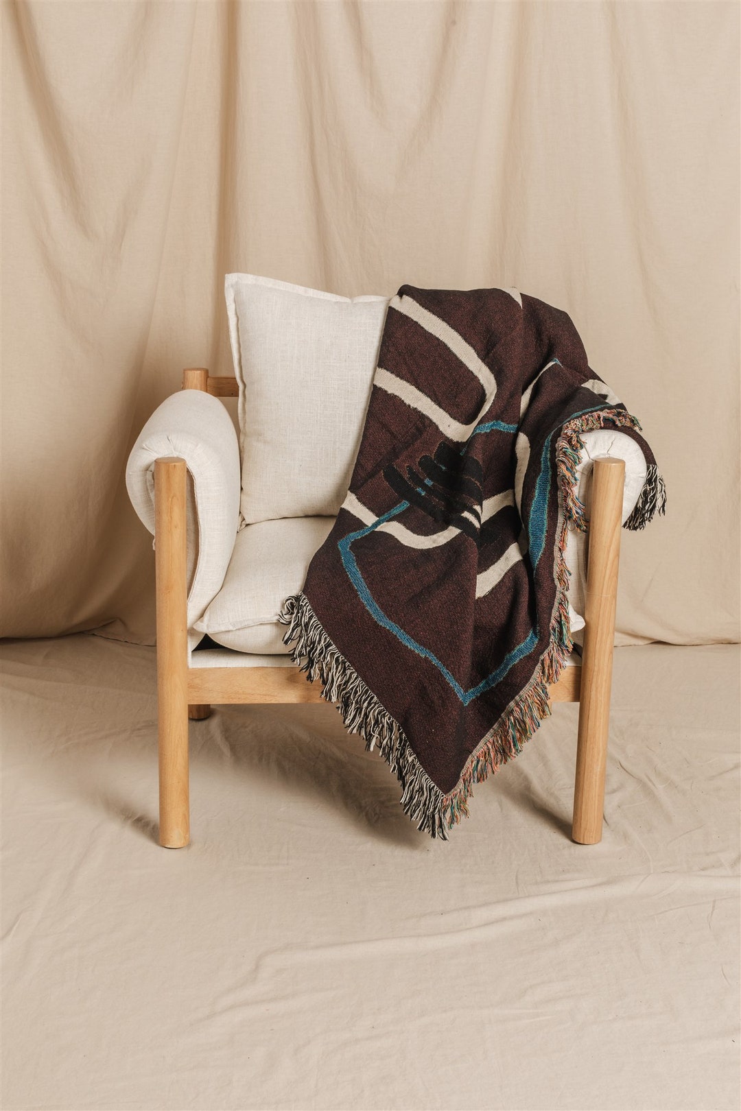 Southwestern Style Cotton Blanket Large Abstract Woven Throw - Etsy