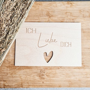 Holzkarte Ich liebe Dich
