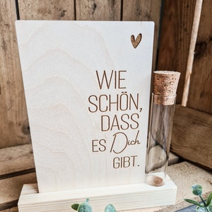Holzkarte Schön, dass es dich gibt Blumen