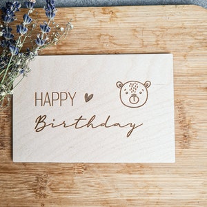 Holzkarte Happy Birthday Kids
