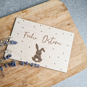 Holzkarte Frohe Ostern Bunny