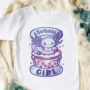 Axolotl verjaardag meisjesshirt, verjaardag Axolotl liefhebbers shirt, Axolotl verjaardag shirt voor meisje, meisjes verjaardagscadeau voor Axolotl minnaar Tee