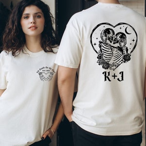 His and Hers Halloween Skeleton Matching Couple Tshirts, Husband Wife Shirts, Couple Shirts, Halloween Couples Skeleton Shirt