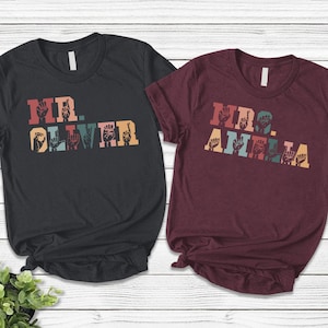Vintage Sign Language Shirt, Custom Couple Matching Shirts, Personalized ASL T-Shirt, Mr and Mrs Shirt, Deaf Pride ASL Gift