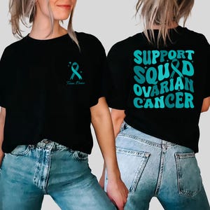 Support Squad Ovarian Cancer Shirt, Teal Ribbon Awareness Tee, Ovarian Cancer Support Squad T Shirt, Her Fight Is Our Fight, Family Matching