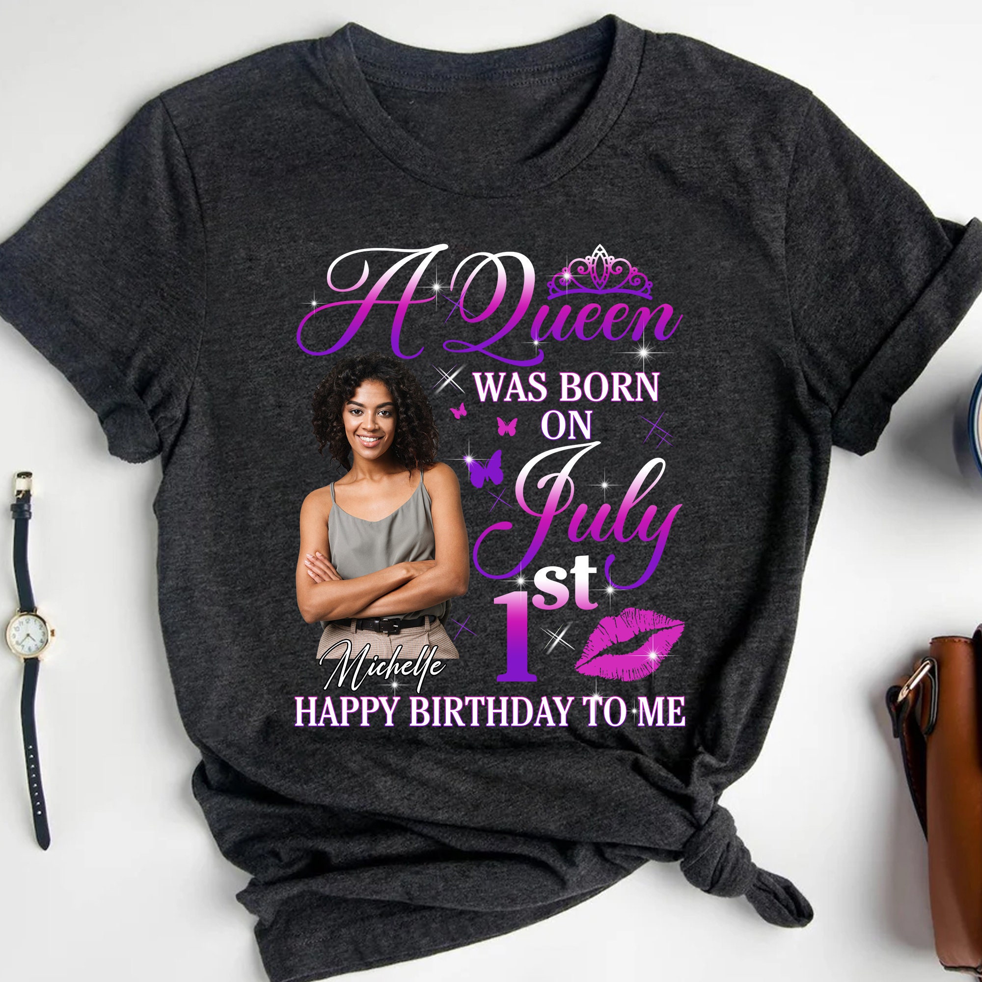 Discover Personalized Birthday Shirt For Women with Your Photo, Custom Birthday T Shirt, Personalized Birthday Gift, Customized Shirt