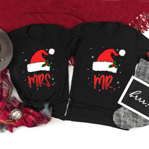 Mr and Mrs Couple Shirts, Christmas Couple Shirts, Matching Christmas Party Shirt, Couples Christmas Sweater, Couple Pajamas