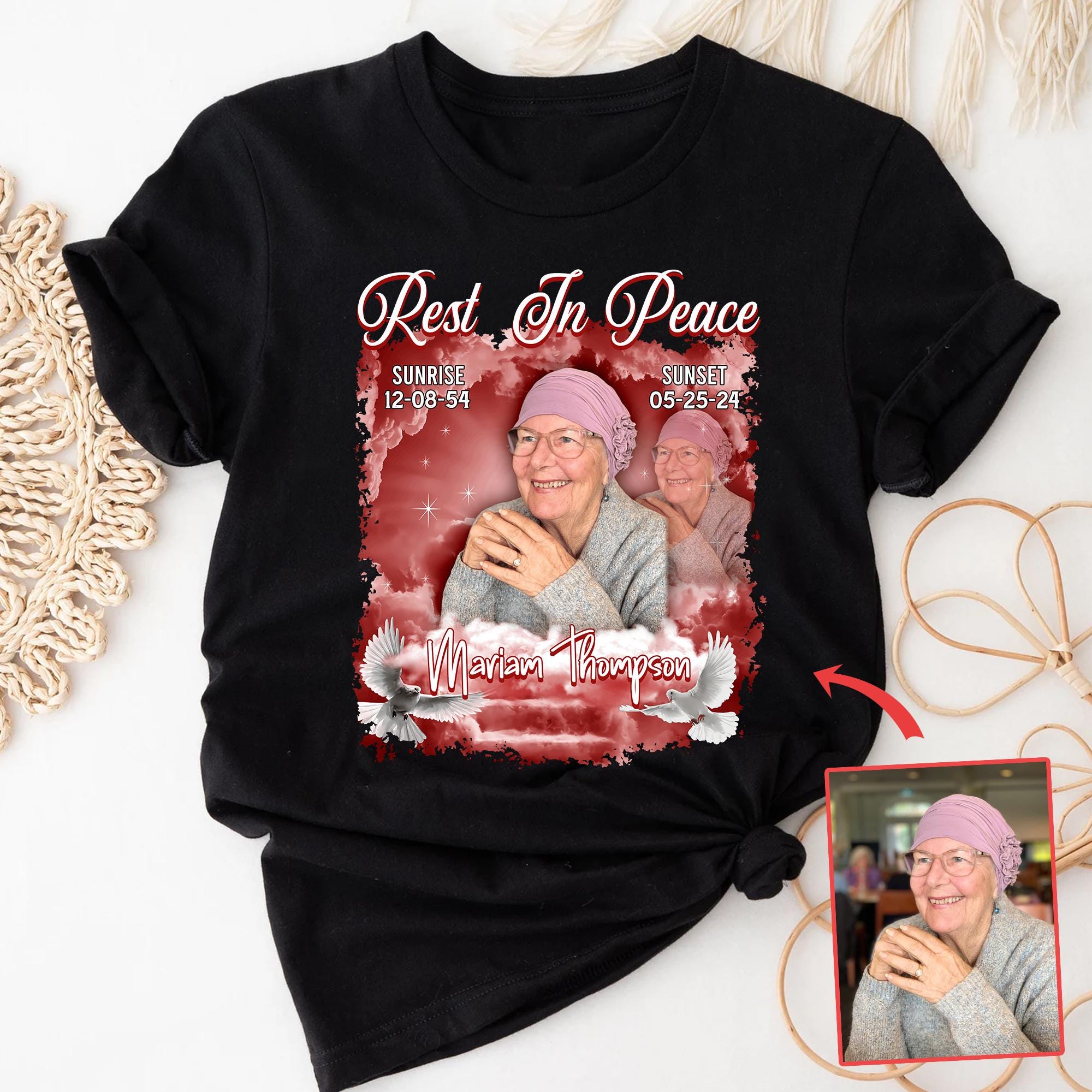 R.I.P Shirt, Custom Rest in Peace Shirt, Personalized Memorial T
