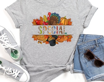 T-shirt spécial Ed spécial Thanksgiving, t-shirt enseignant Sped automne, chemise éducation spéciale reconnaissante, chemise famille Thanksgiving, cadeau Sped